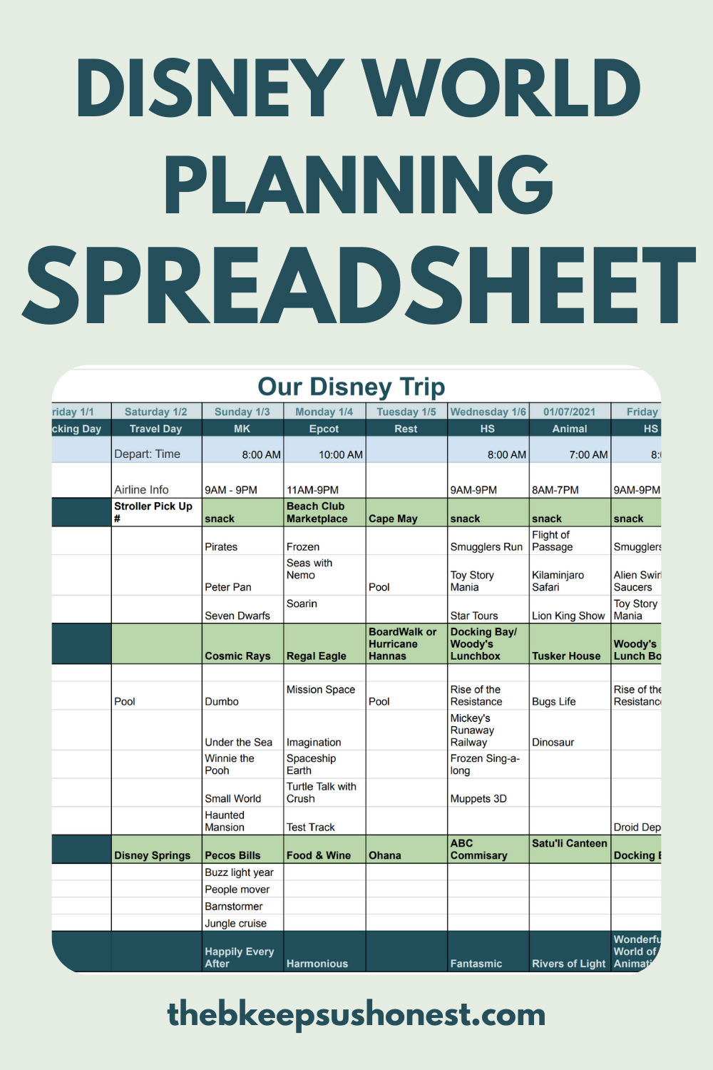 How to Create a Disney World Itinerary for 2024 B Honest Media